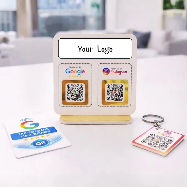 Custom_Starter_Kit_-_2_In_One_Standee,_QR_Google_Card,_QR_Instagram_Keychain