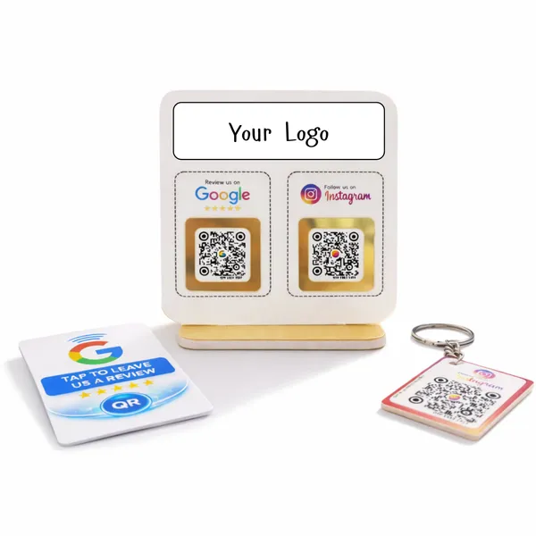 Custom_Starter_Kit_-_2_In_One_Standee,_QR_Google_Card,_QR_Instagram_Keychain