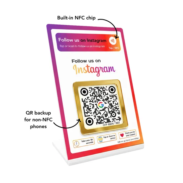 NFC_4×6_Instagram_Follows_Standee_|_Lifetime_|_Editable_Anytime_|_Customized_with_your_brand_logo