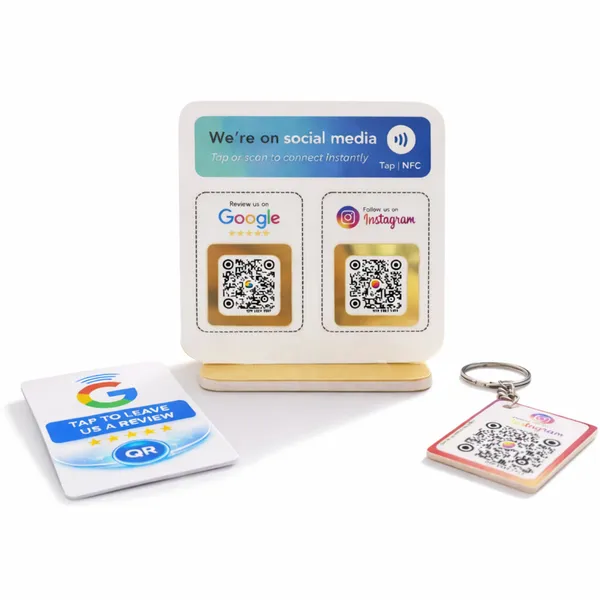 Starter_Kit_-_2_In_One_Standee,_QR_Google_Card,_QR_Instagram_Keychain