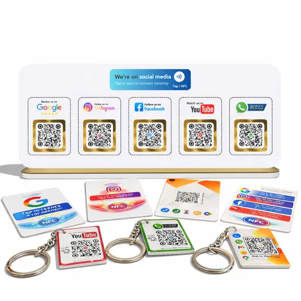 Elite_Kit_-_5_In_One_Standee,_NFC_5-1_Card,_NFC_Google_Card,_NFC_Google_Card,_NFC_Instagram_Card,__NFC_Digital_Card,__NFC_Digital_Business,_Google_and_Instagram_Keychains