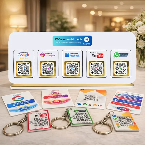 Elite_Kit_-_5_In_One_Standee,_NFC_5-1_Card,_NFC_Google_Card,_NFC_Google_Card,_NFC_Instagram_Card,__NFC_Digital_Card,__NFC_Digital_Business,_Google_and_Instagram_Keychains