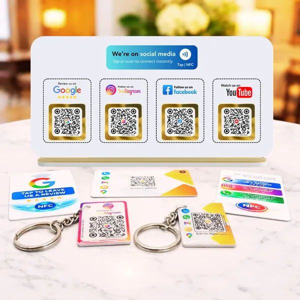 Pro_Kit_-_4_In_One_Standee,_NFC_Google_Card,_NFC_Digital_Card,_QR_4-1_Card,_QR_Keychain_of_Google_&_Digital_Business