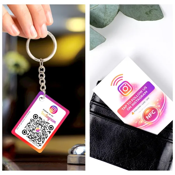 NFC_Instagram_Follow_Card_+_QR_Instagram_Keychain_Combo_|_Lifetime_|_Editable_Anytime_(2_Items)