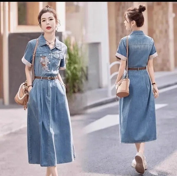 Blue_Denim_Cotton_Shirt_Dress_For_Women