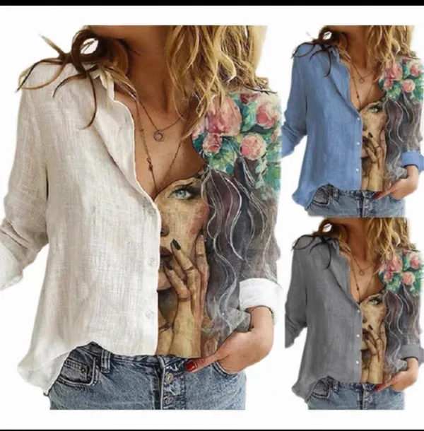 White_Cotton_Blend_Printed_Shirt_For_Women