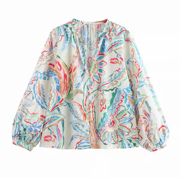 Multicolor_Cotton_Polyester_Blend_Printed_Top_For_Women