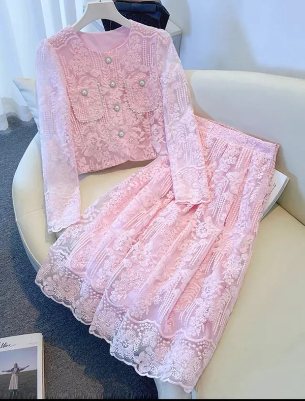 Pink_Lace_Polyester_Lining_Lace_Co_Ord_Set_For_Women