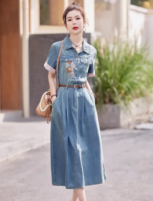 Blue_Denim_Cotton_Shirt_Dress_For_Women