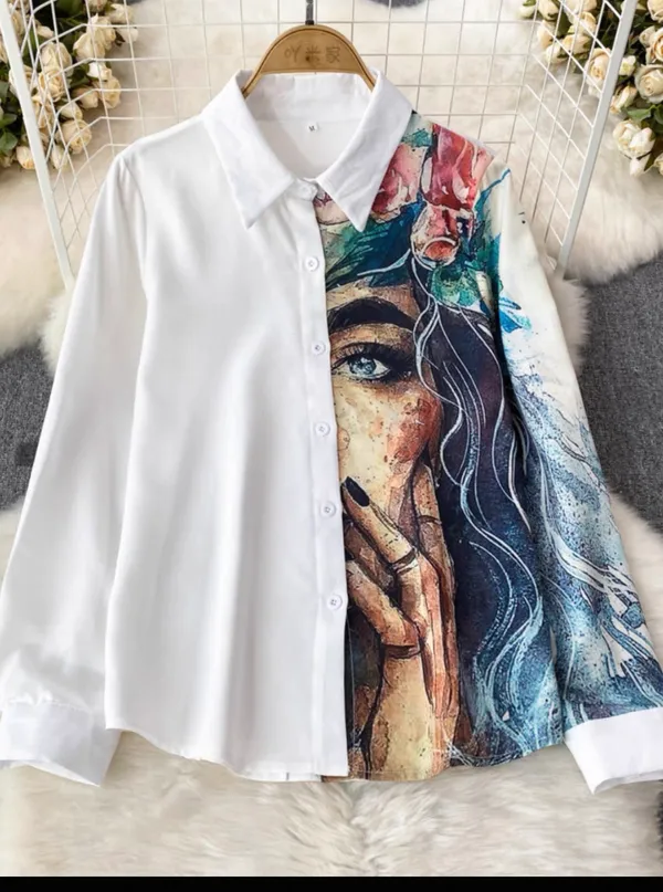 White_Cotton_Blend_Printed_Shirt_For_Women
