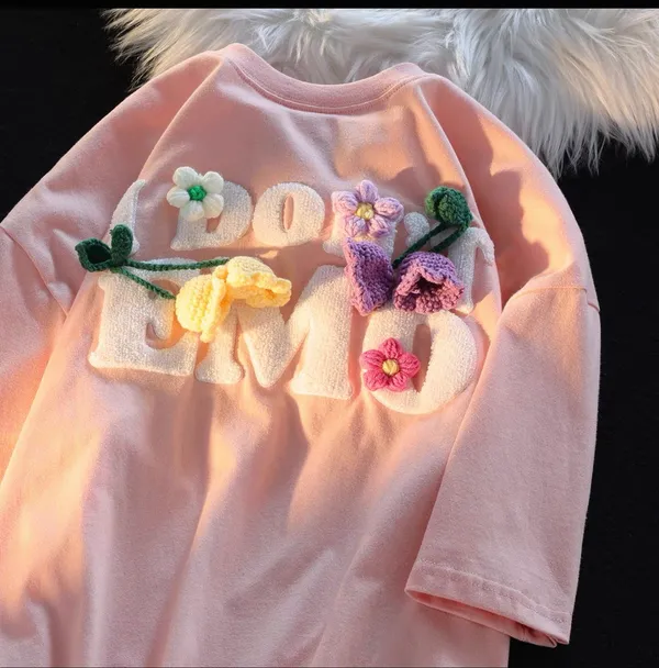 Pink_Cotton_Blend_T_Shirt_For_Women