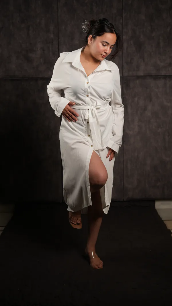White_Cotton_Cotton_Blend_Shirt_Dress_For_Women