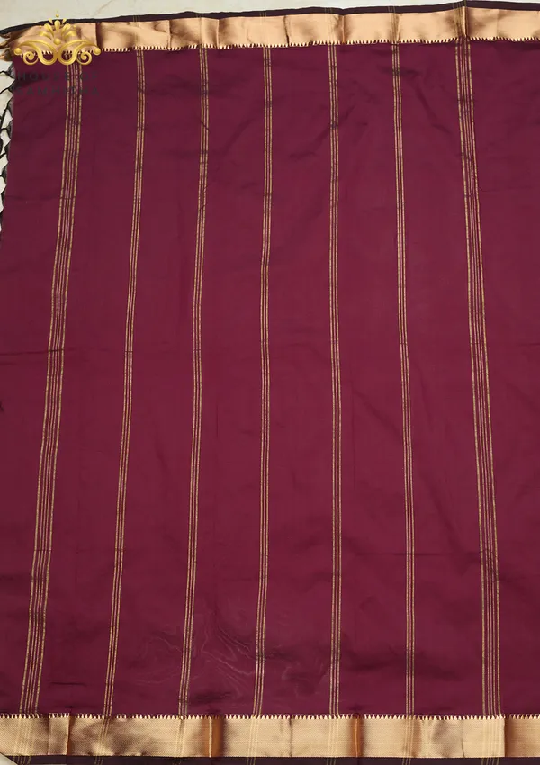 Radiant_Wine_Saree_With_Traditional_Gold_Zari_Border_|_Semi_Kanchi_Pattu