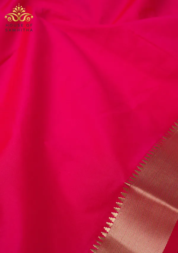 Vibrant_Pink_Saree_With_Traditional_Gold_Zari_Border_|_Semi_Kanchi_Pattu