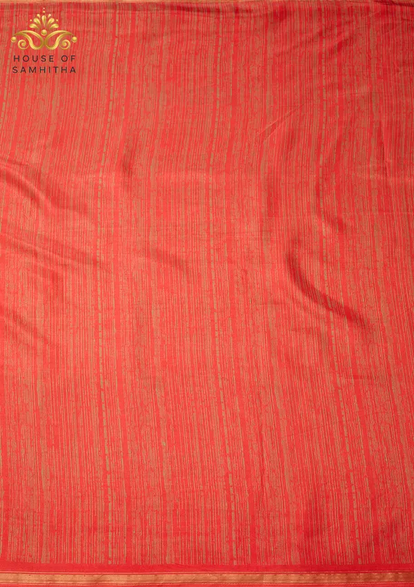 Radiant_Orange_Dola_Silk_Saree_Featuring_Multi-Color_Kalamkari_Paisley_Art_And_Zari_Border