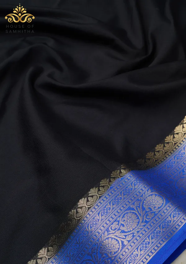 Midnight_Black_Saree_With_Royal_Blue_Zari_Border
