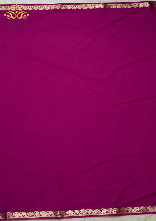 Majestic_Magenta_Semi-Crape_Saree_With_Elegant_Paisley_Gold_Zari_Border