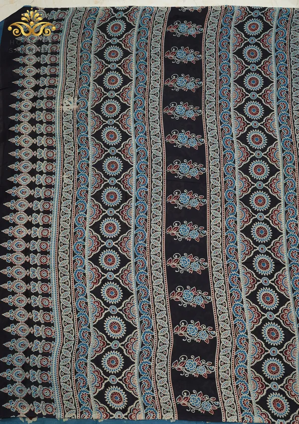 Indigo_Blue_Pure_Jaipuri_Cotton_Saree_With_Traditional_Ajrakh_Prints