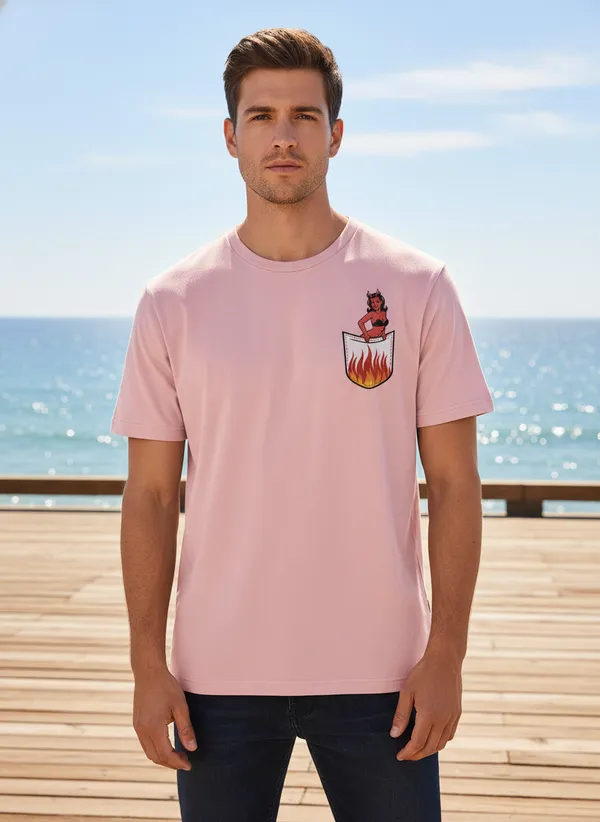 Pink_Cotton_Blend_T-Shirt