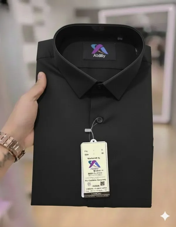 Black_Cotton_Blend_Solid_Formal_Shirt_For_Men
