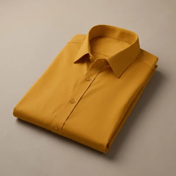Yellow_Cotton_Blend_Solid_Formal_Shirt_For_Men