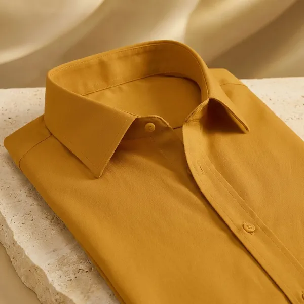 Yellow_Cotton_Blend_Solid_Formal_Shirt_For_Men