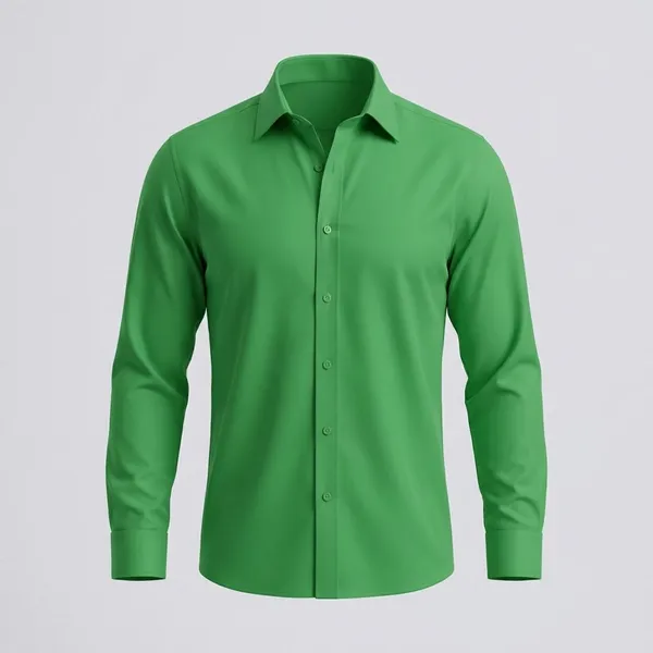 Green_Cotton_Blend_Solid_Formal_Shirt_For_Men