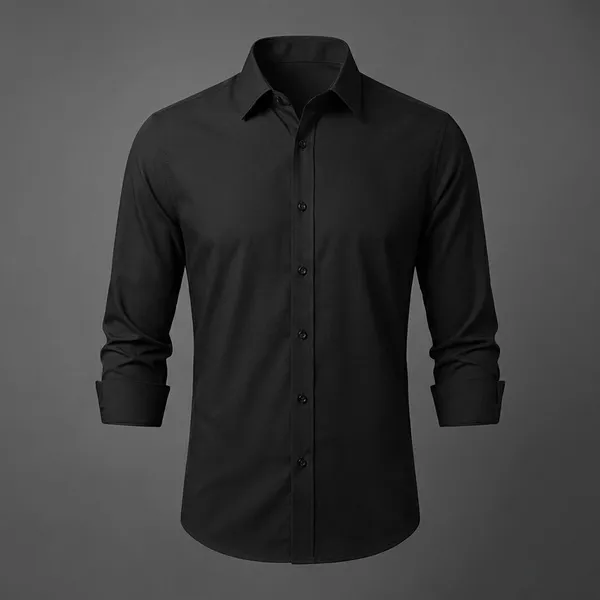 Black_Cotton_Blend_Solid_Formal_Shirt_For_Men
