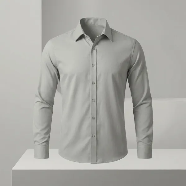 Grey_Cotton_Blend_Solid_Formal_Shirt_For_Men
