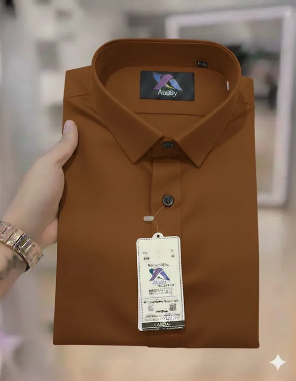 Brown_Cotton_Blend_Solid_Formal_Shirt_For_Men