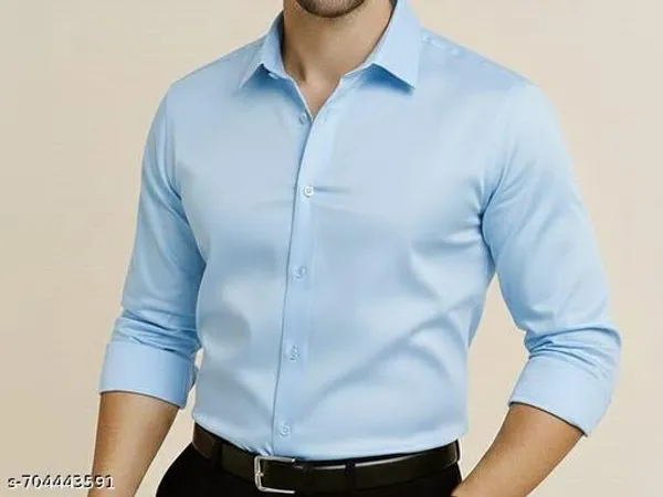 Aqua_Blue_Cotton_Blend_Solid_Casual_Shirt_For_Men