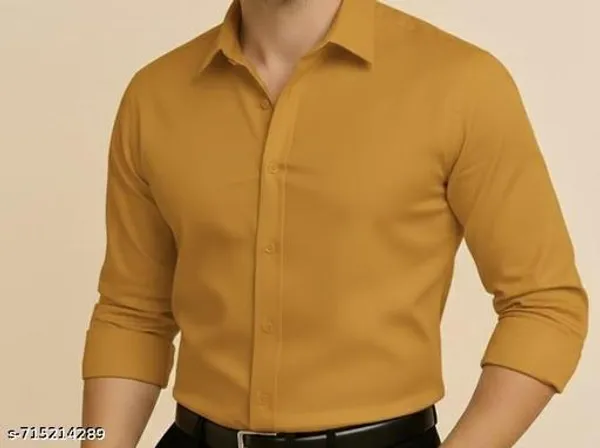 Mustard_Cotton_Blend_Solid_Formal_Shirt_For_Men