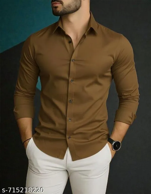 Brown_Cotton_Blend_Solid_Formal_Shirt_For_Men