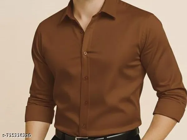 Brown_Cotton_Blend_Solid_Formal_Shirt_For_Men