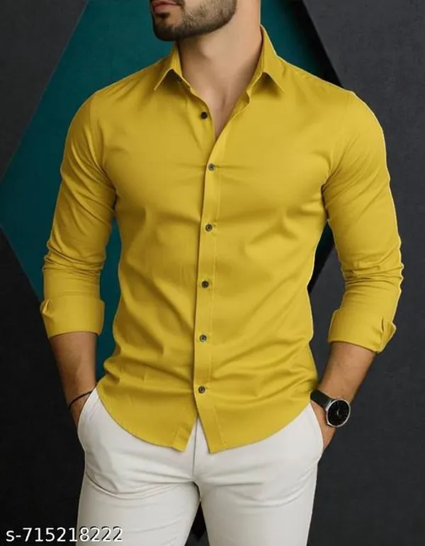 Mustard_Cotton_Blend_Solid_Formal_Shirt_For_Men