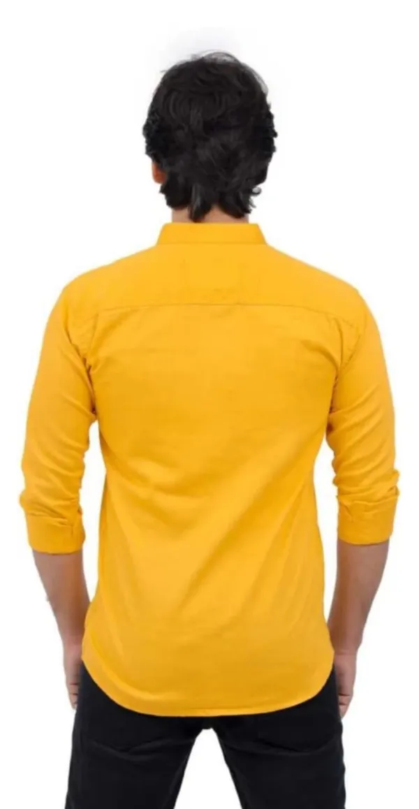 Mustard_Cotton_Blend_Solid_Stylish_Plain_Shirt_For_Men