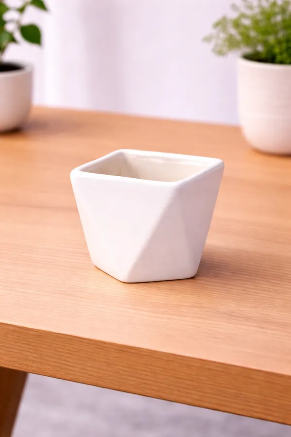 White_Ceramic_Small_Diamond_Planter_Pack_Of_3