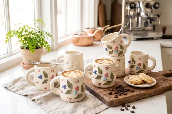 Cream_Premium_Quality_Ceramic_Berry_Leaves_Mug_