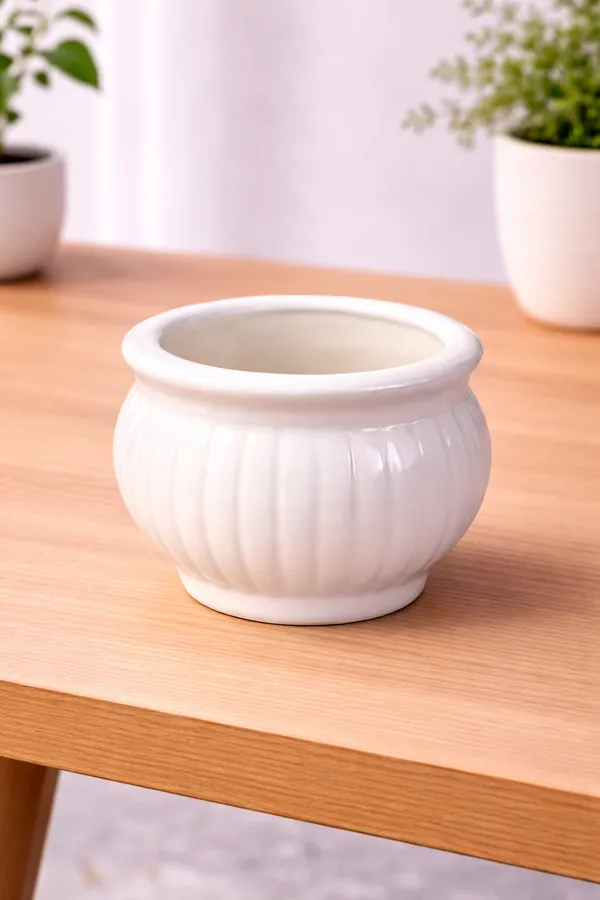 White_Premium_Quality_Ceramic_Pumpkin_Planter_