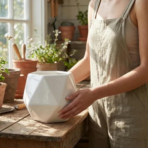 White_Premium_Quality_Ceramic_Big_Diamond_Planter_