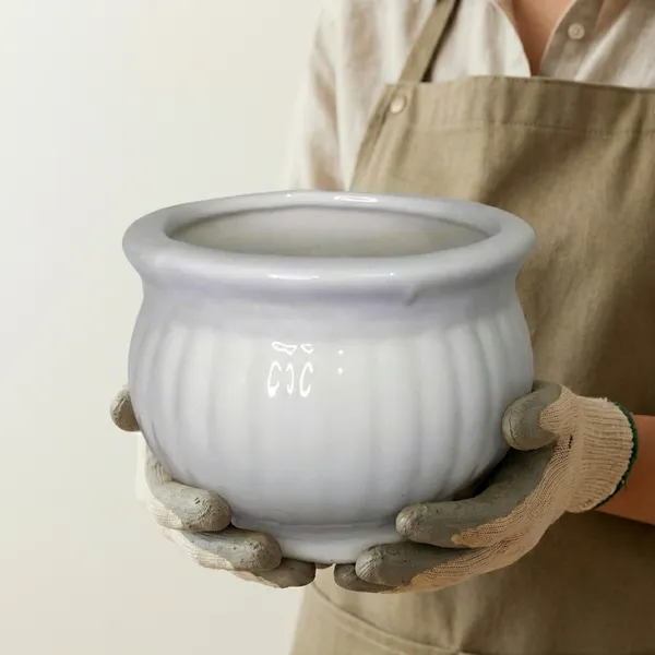 White_Premium_Quality_Ceramic_Pumpkin_Planter_