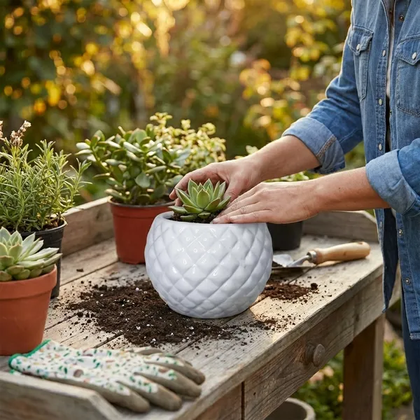 White_Premium_Quality_Ceramic_Pineapple_Planter_