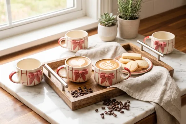 Cream_Premium_Quality_Ceramic_Red_Bow_Grid_Cup_