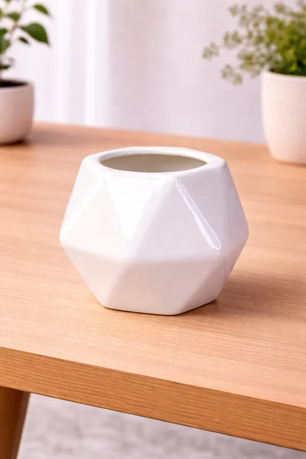 White_Premium_Quality_Ceramic_Big_Diamond_Planter_