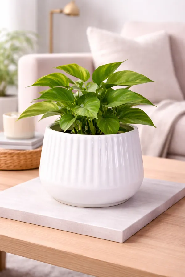 White_Ceramic_Flutted_Cylinder_Planter_