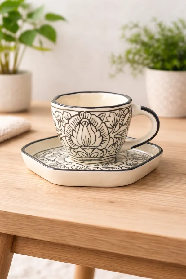 White_And_Black_Premium_Quality_Ceramic_Cup_Set
