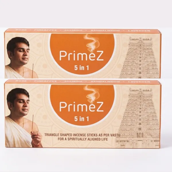 PrimeZ_5-in-1_Premium_Incense_Sticks_Combo__Rose,_Pineapple,_Jasmine,_Sandalwood_&_Lavender_|_Vastu-Compliant_Triangle_Agarbatti_for_Puja_&_Meditation