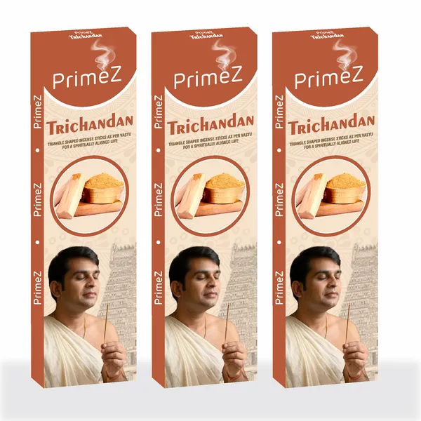 PrimeZ_Trichandan_Pure_Sandalwood_Incense_Sticks__Vastu-Compliant_Triangle_Agarbatti_for_Pooja,_Yoga_&_Spiritual_Healing