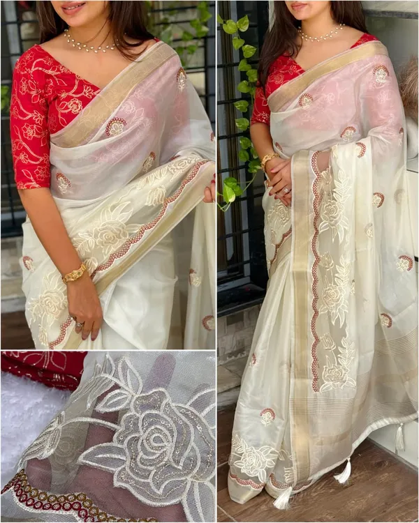 White_Tissue_Silk_Saree_For_Women