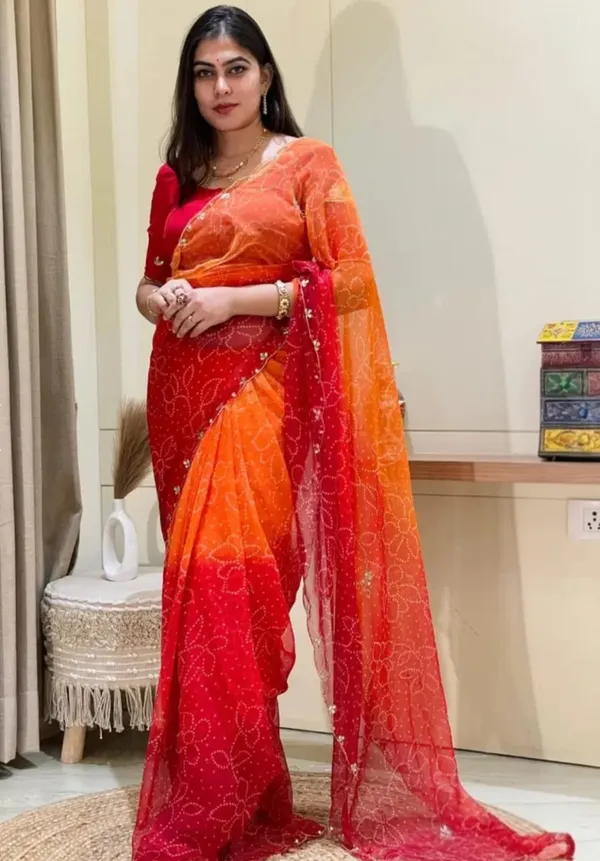 Orange_Georgette_Saree_For_Women